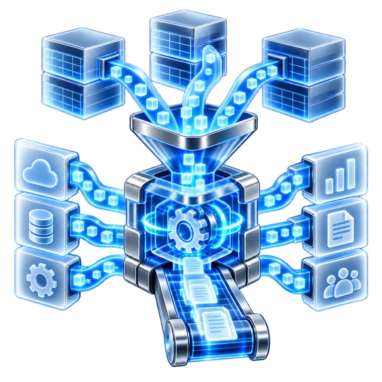 Business systems connected through one automated workflow
